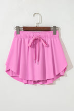 Bonbon Drawstring High Waist Lined Tennis Skort