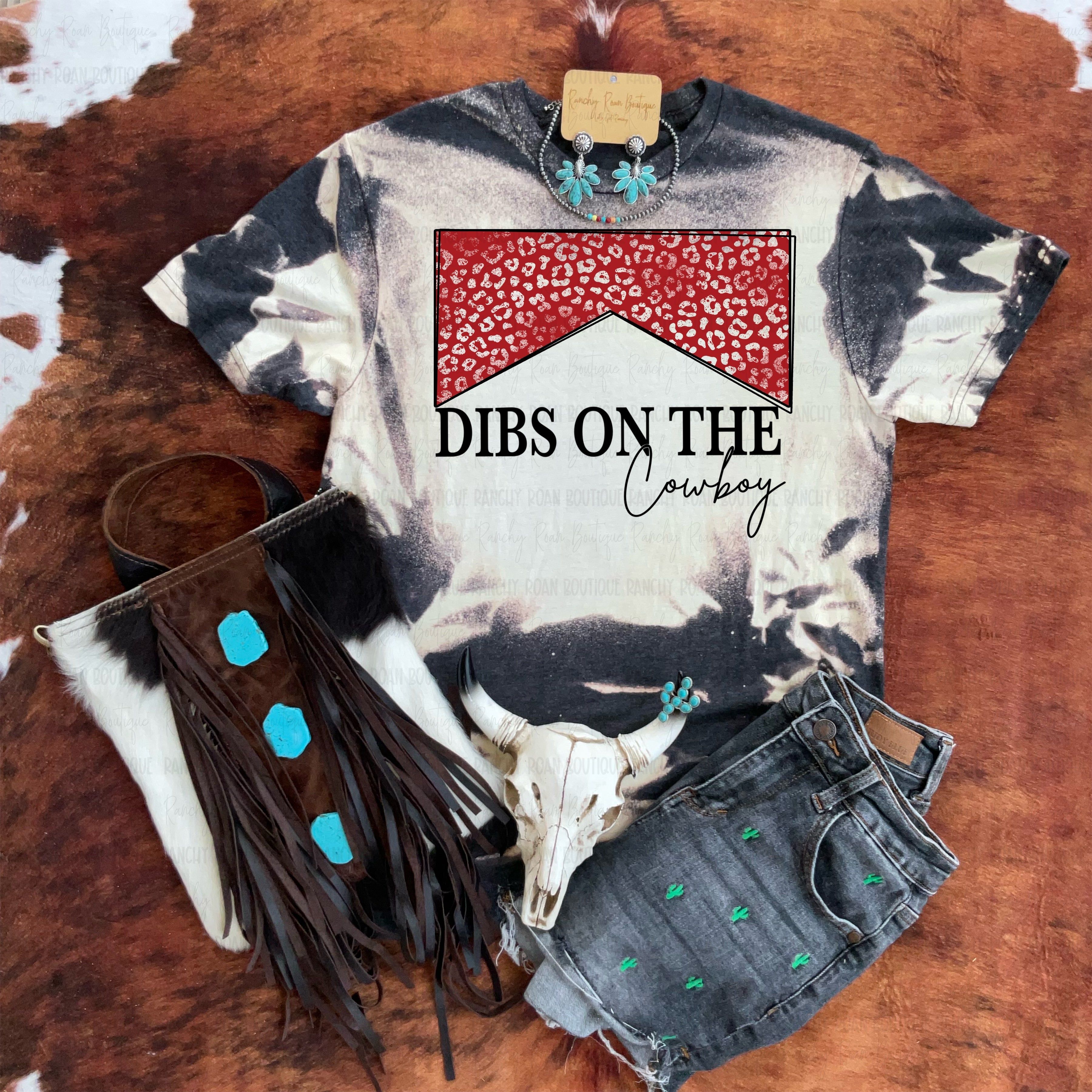 Dibs on the Cowboy Bleached Graphic Tee