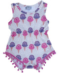 Dillon Pom Pom Romper - Rainbow Swirl